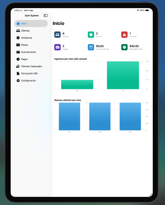 Gym System en tablet